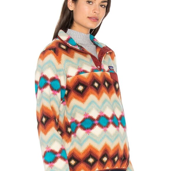 Patagonia Women's Lightweight Snap-T Tribal Aztec Fleece Pullover Small S - Picture 2 of 4